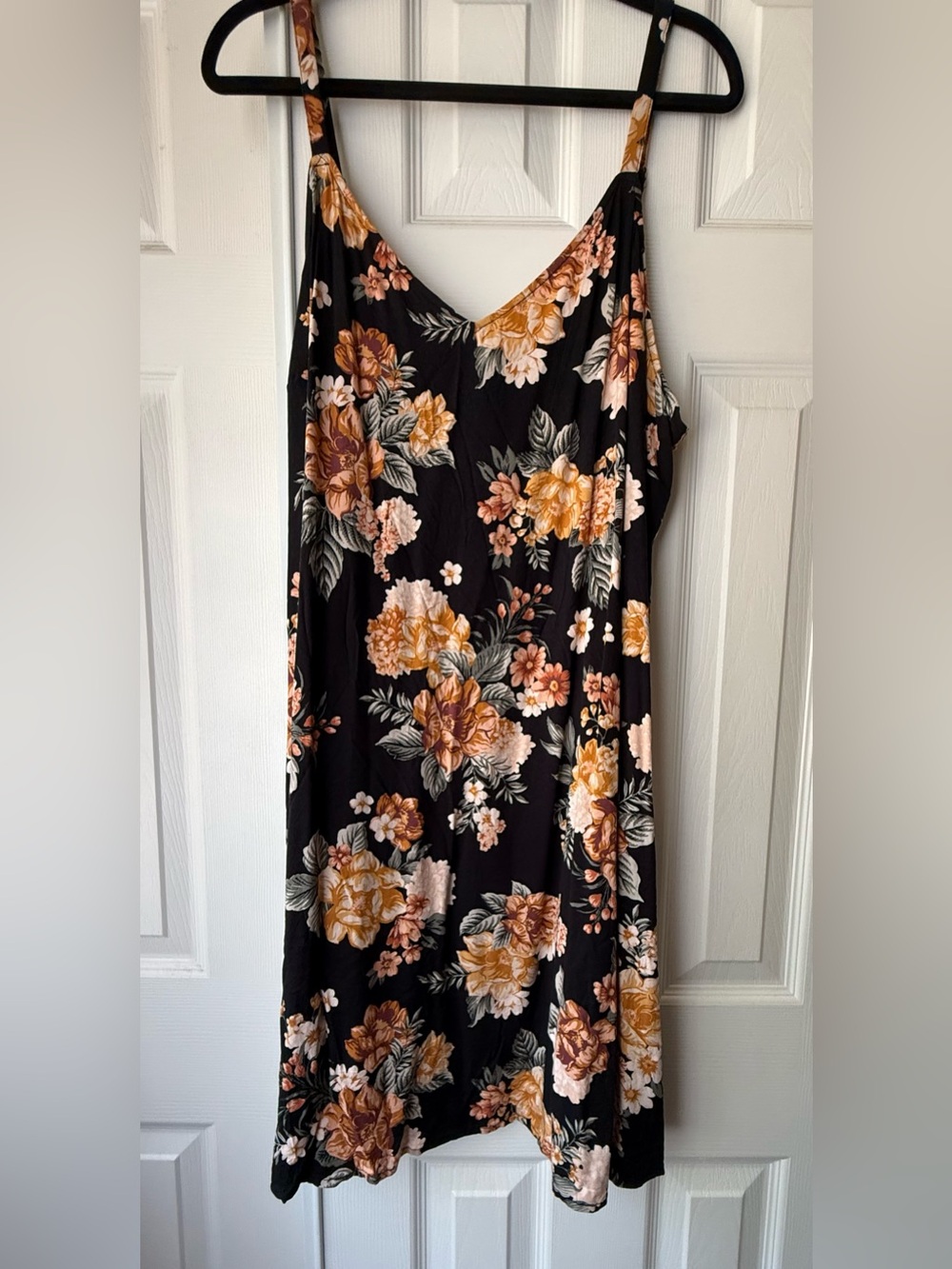 torrid Black mini Slip Dress with Gold Floral Print